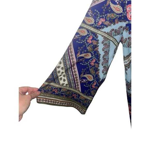 NWT Umgee Blue Paisley Boho Dress – Size Medium | Bell Sleeves - Picture 3 of 5